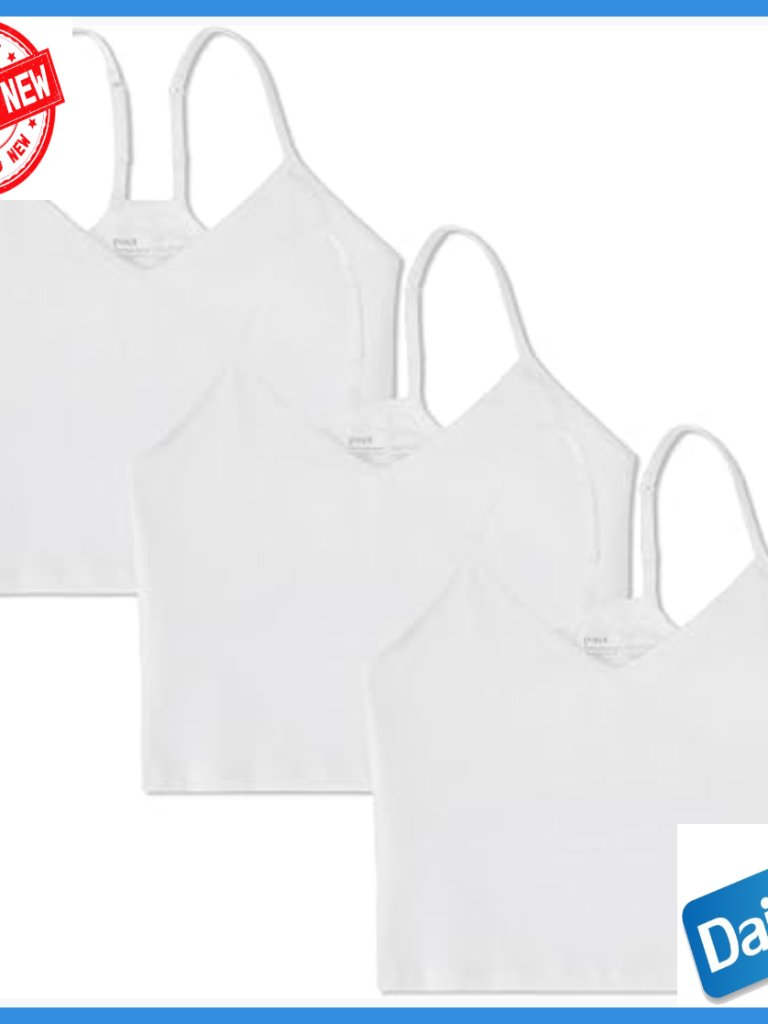 Organic Cotton Shelf Bra Cropped Camisole 3-Pack Regular Fit